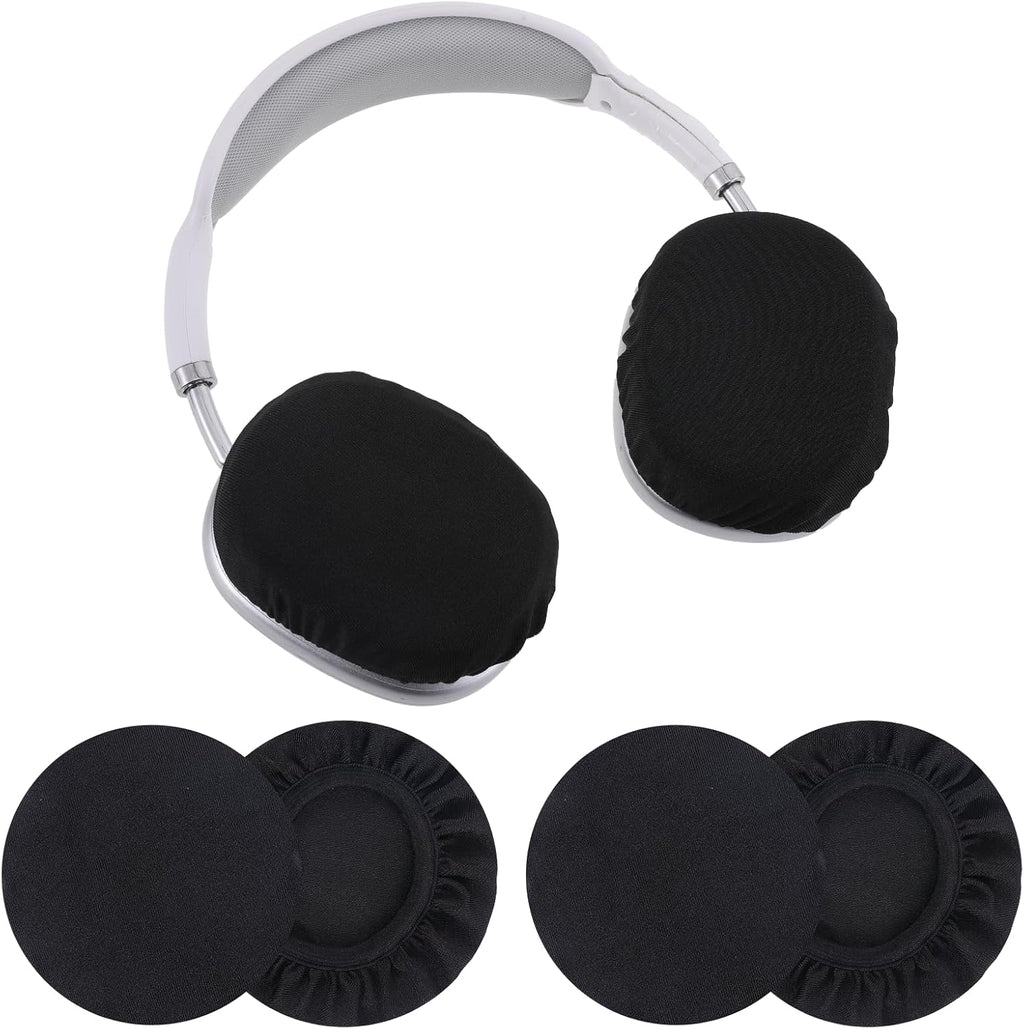 2 Pairs Headphone Covers, Washable Headphone Ear Covers Stretchable Headphone Covers for Ears Black Headset Ear Covers Earphone Covers Headphone Ear Covers Replacement