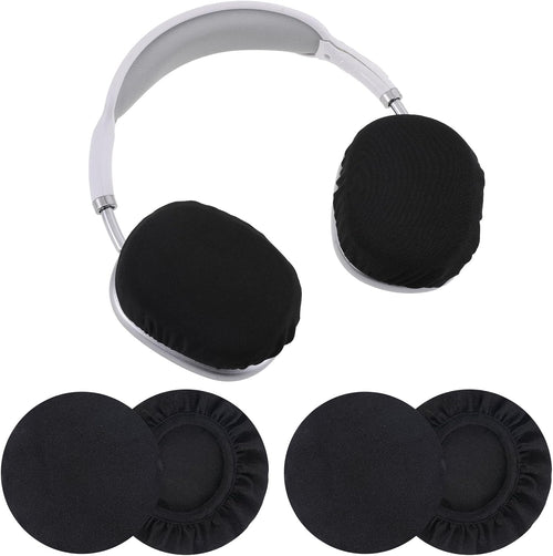 2 Pairs Headphone Covers, Washable Headphone Ear Covers Stretchable Headphone Covers for Ears Black Headset Ear Covers Earphone Covers Headphone Ear Covers Replacement