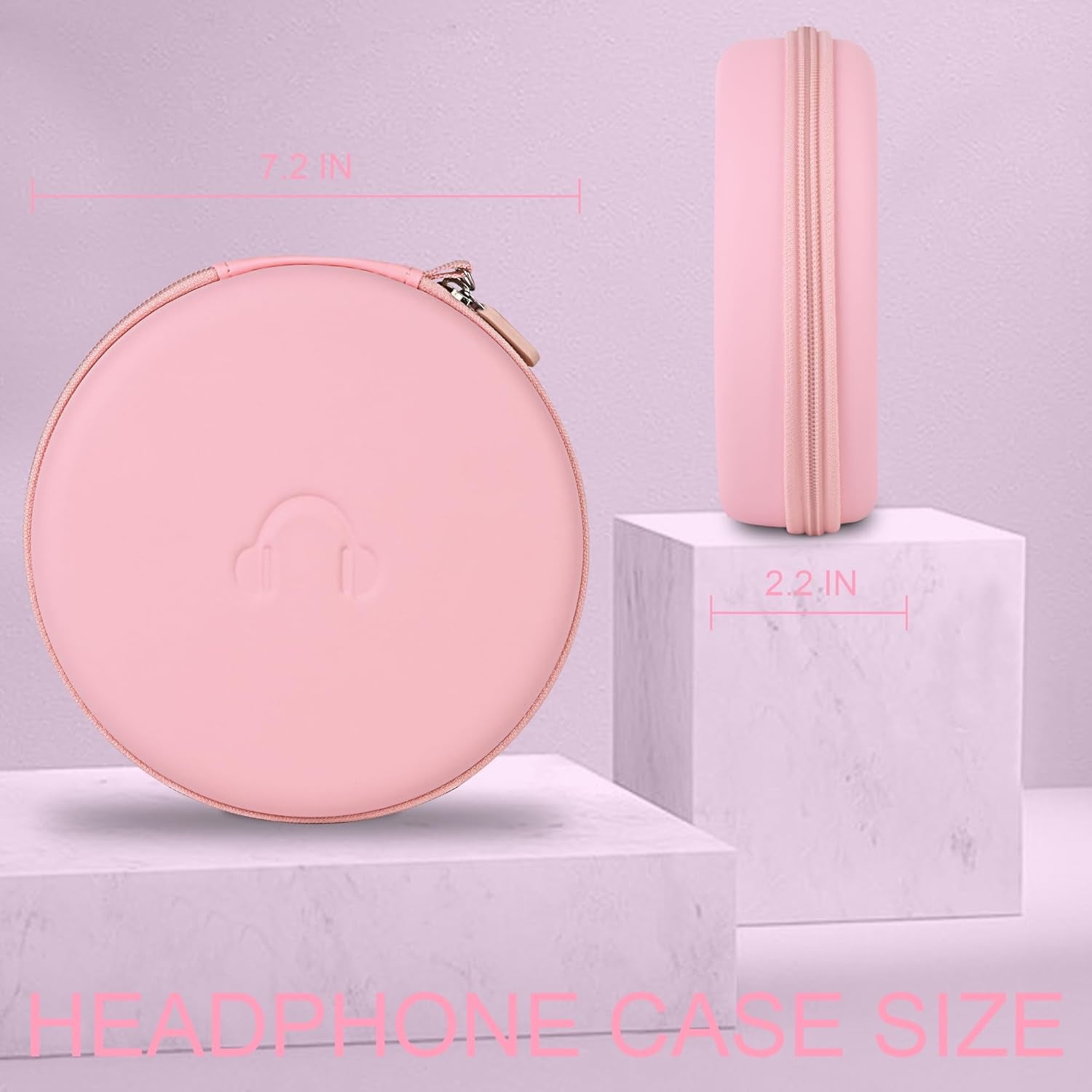 Headphone Case for JBL Tune 510BT 520BT, Hard Portable Headphone Carrying Case, over Ear Headphone Storage Protective Case(Pink)