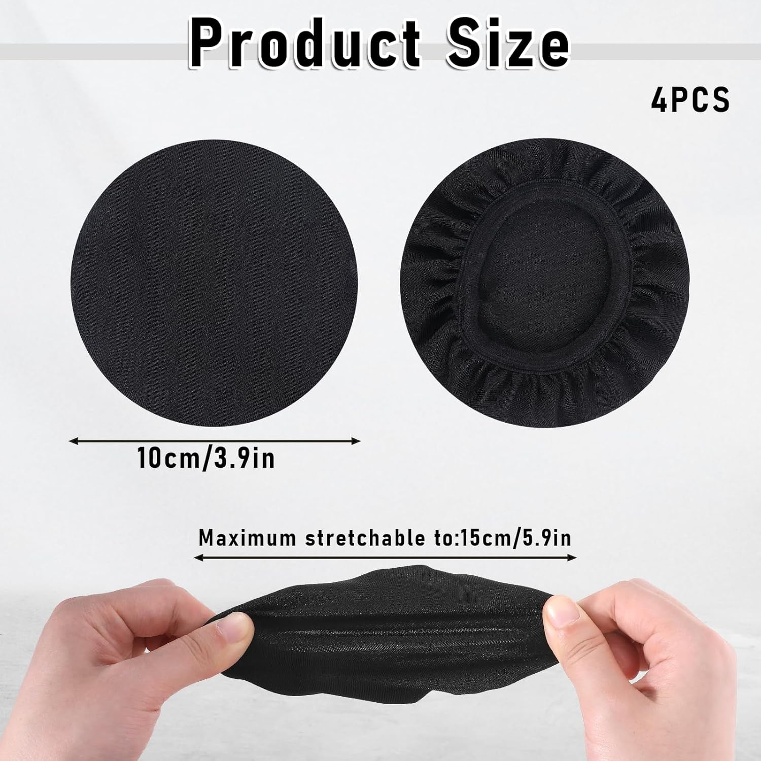 2 Pairs Headphone Covers, Washable Headphone Ear Covers Stretchable Headphone Covers for Ears Black Headset Ear Covers Earphone Covers Headphone Ear Covers Replacement