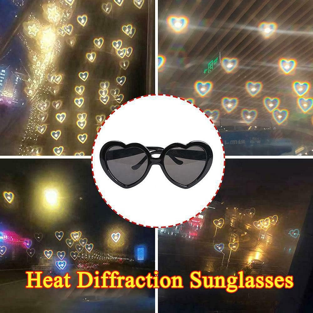 Heart Sunglasses Heart Refraction Glasses Heart Shaped Diffraction Rave Light Accessories