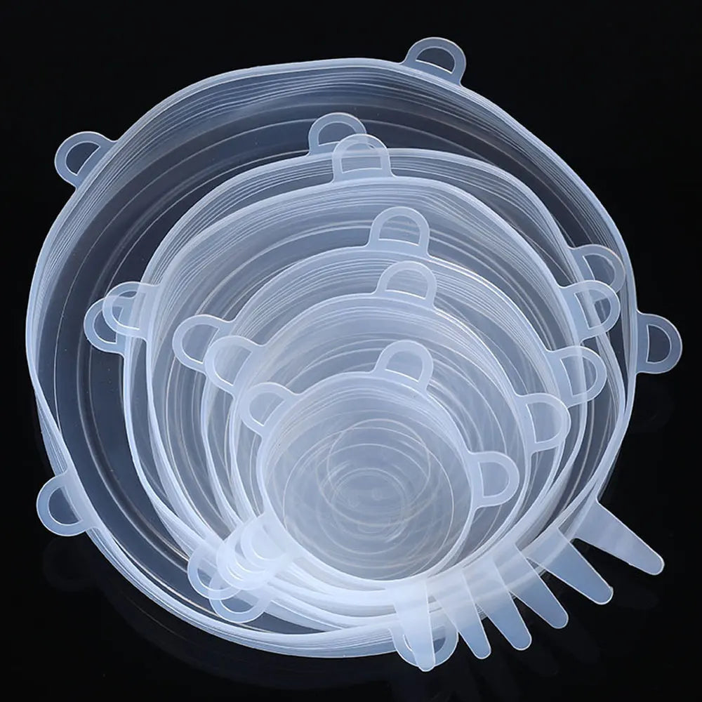 Silicone Stretch Lids Reusable Universal round Square Silicone Food Wrap Bowl Pot Lid Silicone Cover Pan Cooking Kitchen Stuff