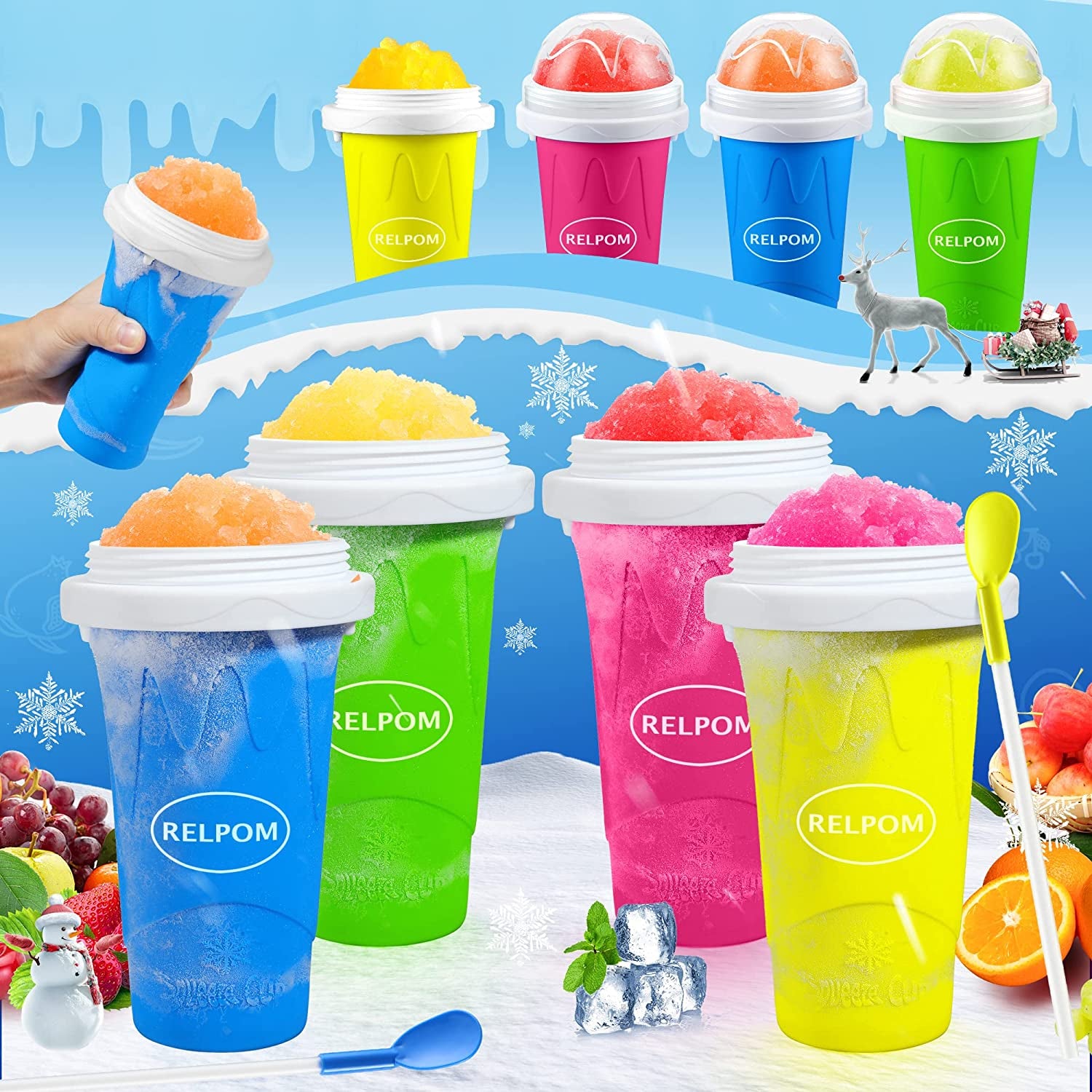 Slushie Maker Cup, TIK TOK Magic Quick Frozen Smoothies Cups, Cooling Cup, Slush
