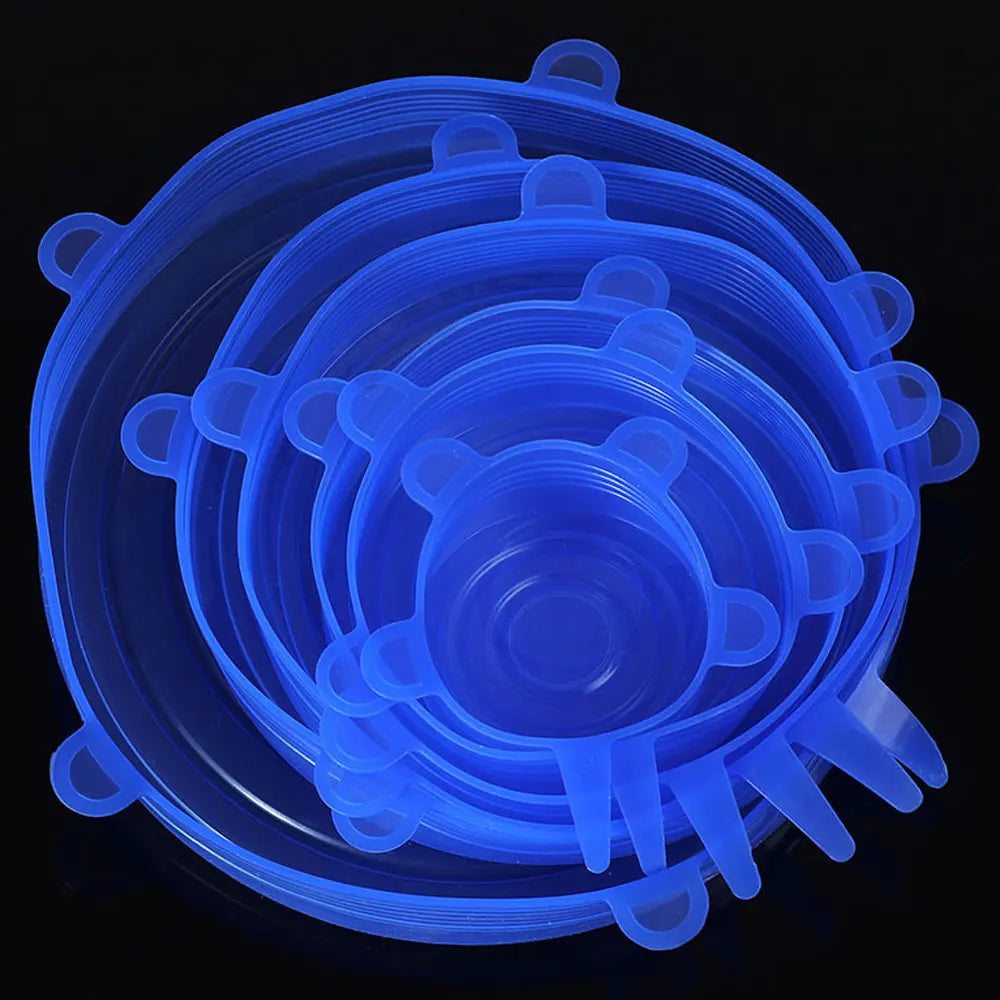Silicone Stretch Lids Reusable Universal round Square Silicone Food Wrap Bowl Pot Lid Silicone Cover Pan Cooking Kitchen Stuff
