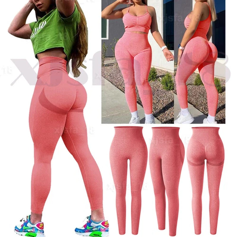 Hot Women Push up Anti-Cellulite Yoga Pants Ruched Workout Gym Tik Tok Leggings