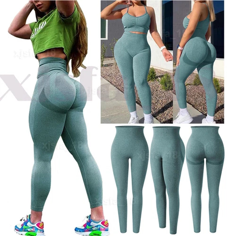 Hot Women Push up Anti-Cellulite Yoga Pants Ruched Workout Gym Tik Tok Leggings