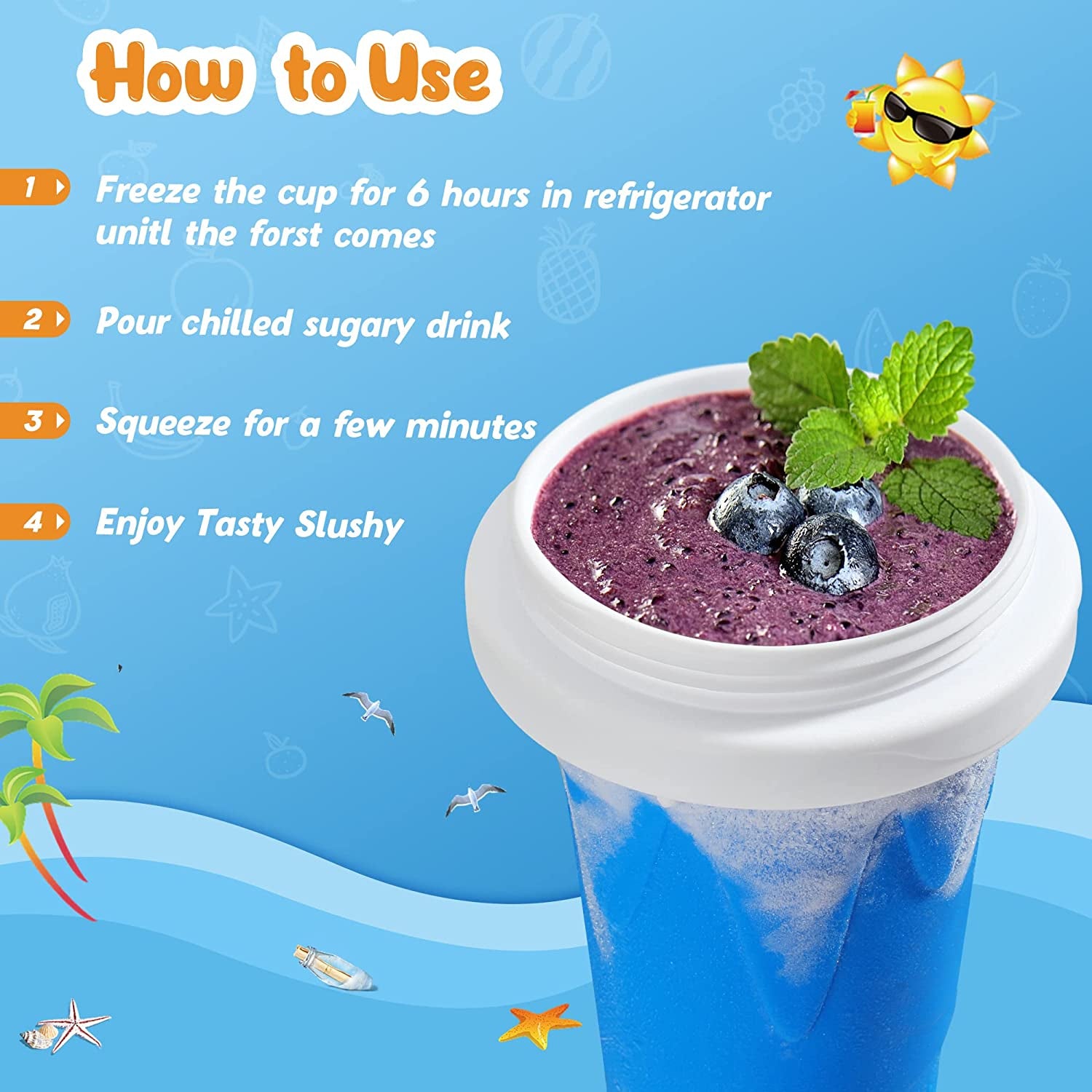 Slushie Maker Cup, TIK TOK Magic Quick Frozen Smoothies Cups, Cooling Cup, Slush