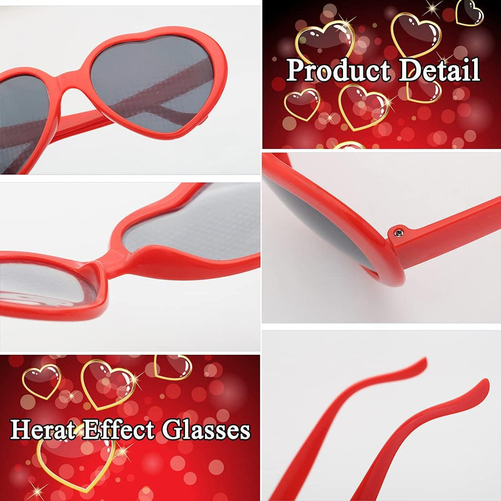 Heart Sunglasses Heart Refraction Glasses Heart Shaped Diffraction Rave Light Accessories