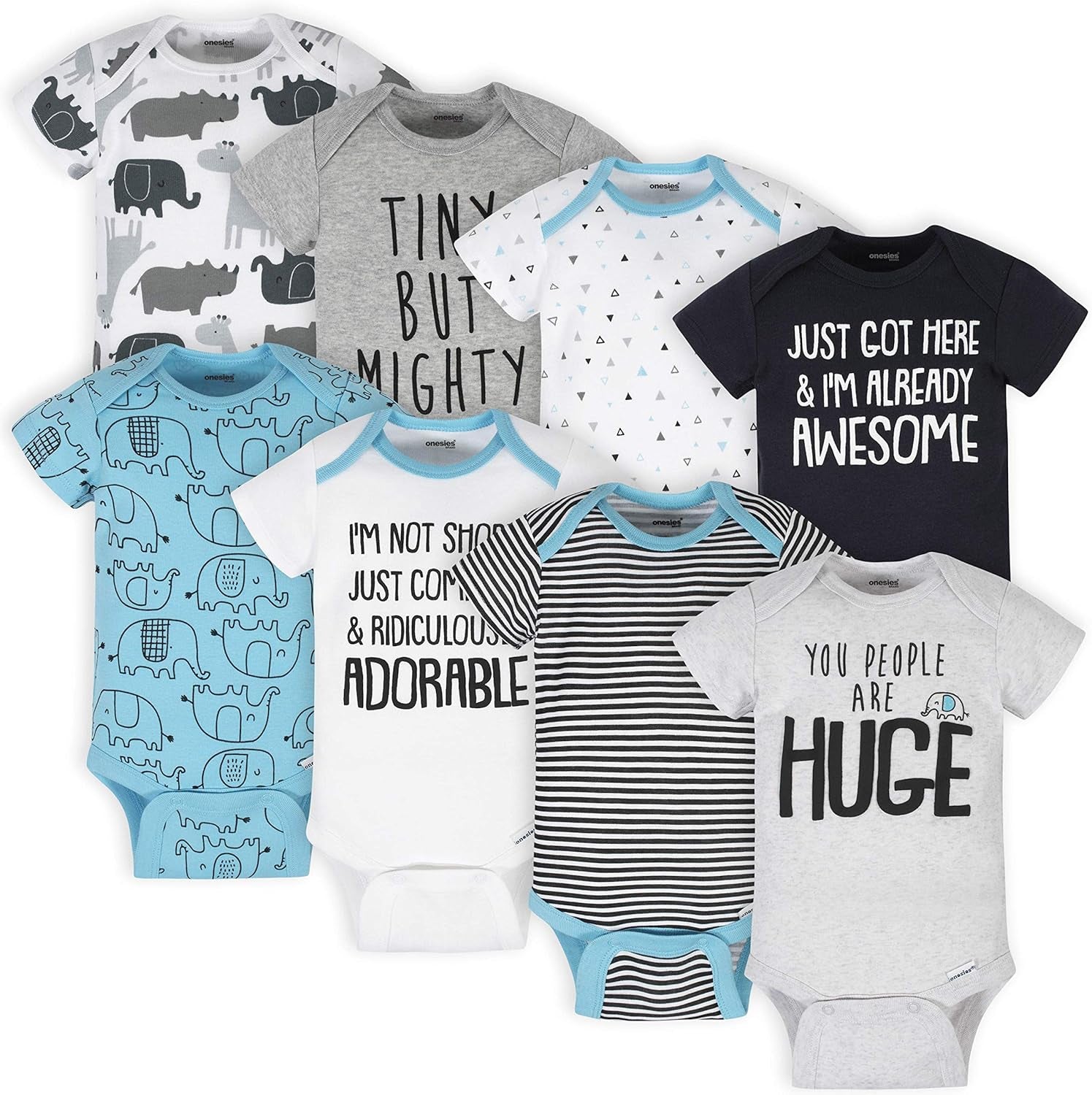 Baby 8-Pack Short Sleeve Mix & Match Bodysuits