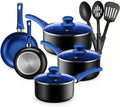 Pots and Pans Set Kitchen Cookware Sets Nonstick Aluminum Cooking Essentials 11 Pieces Blue
