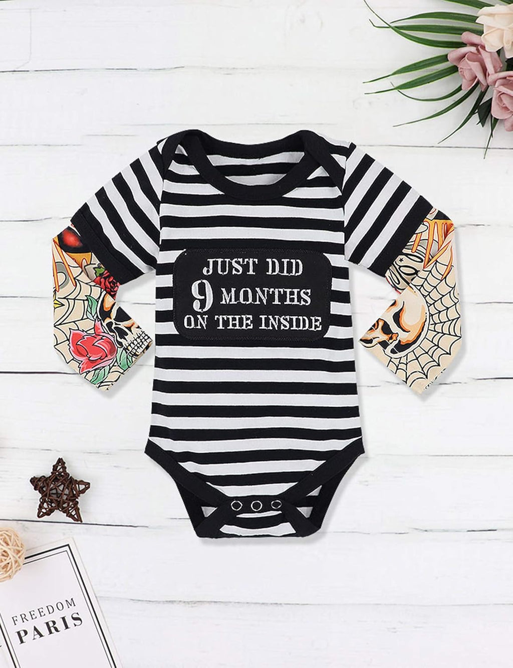 Baby Boy Clothes, Baby Clothes Letter Print Romper Tattoo Sleeves Bodysuit for Boy