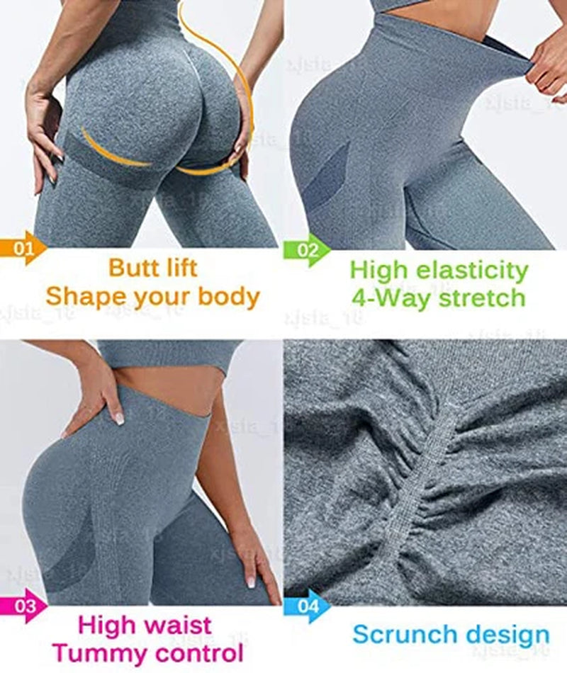 Hot Women Push up Anti-Cellulite Yoga Pants Ruched Workout Gym Tik Tok Leggings