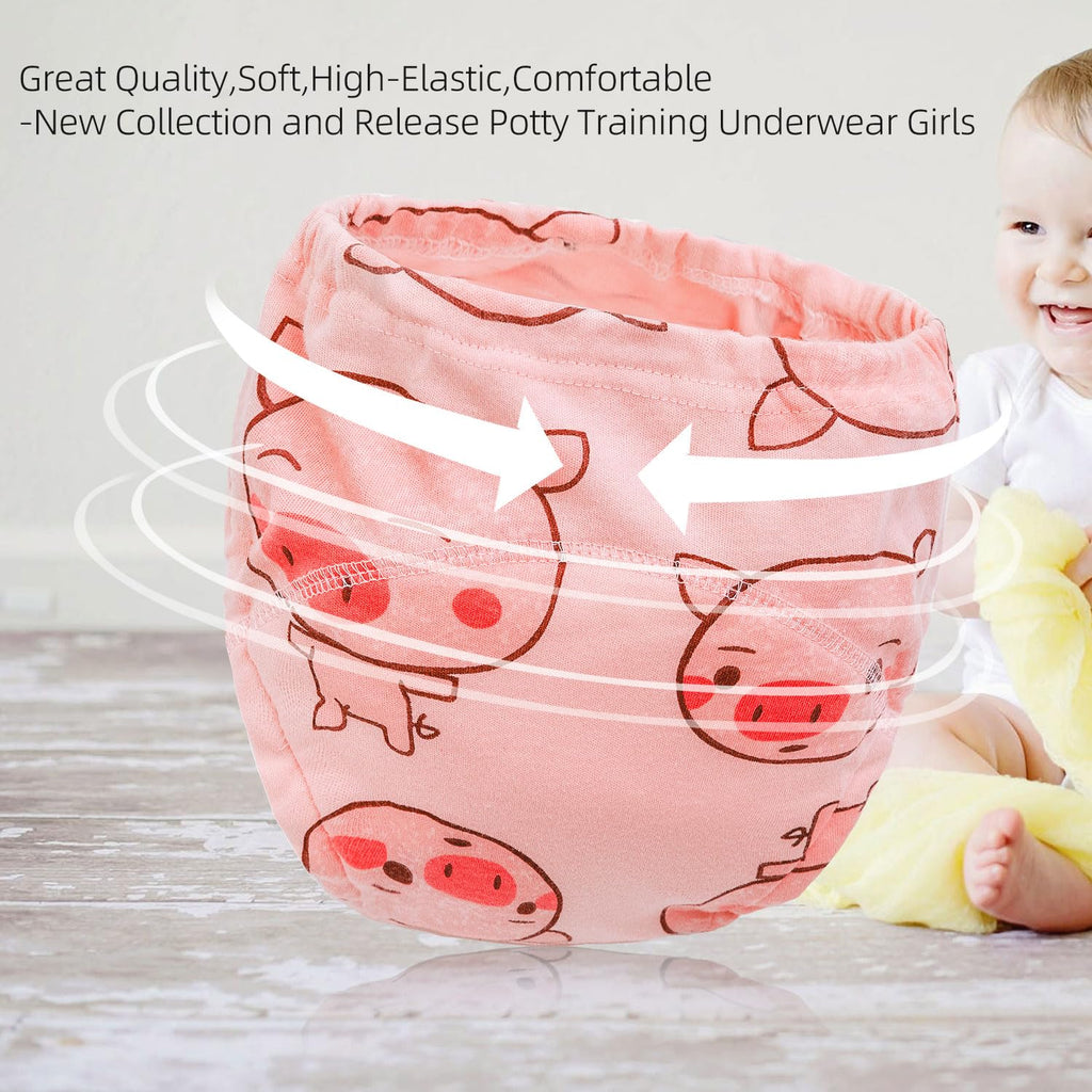 6Pcs Potty Training Underwear for Girls 100% Cotton Toddler Training Underwear 2T-3T Training Pants 2T-3T Girls Training Underwear Training Panties Absorbent Potty Training Pants