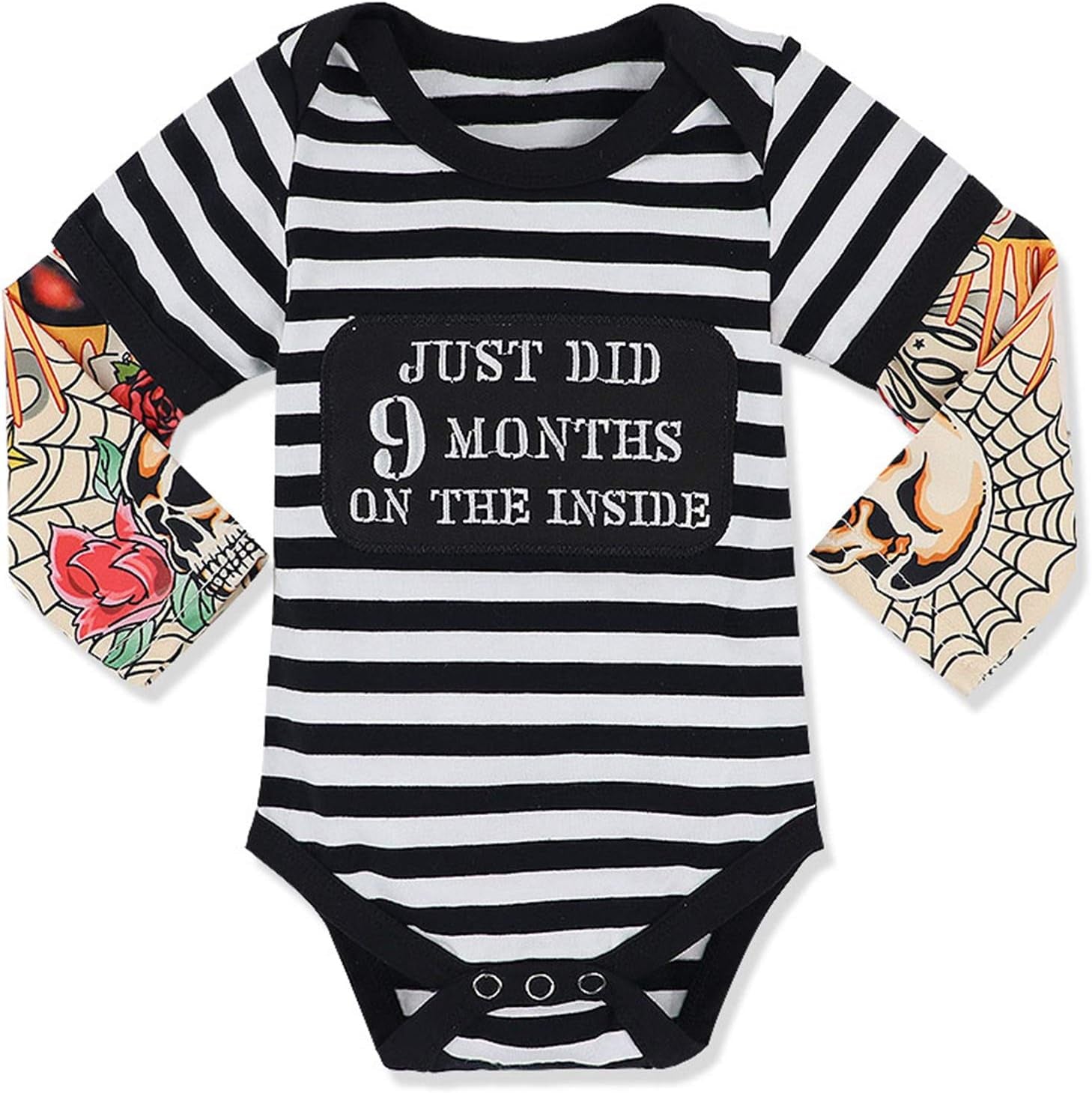 Baby Boy Clothes, Baby Clothes Letter Print Romper Tattoo Sleeves Bodysuit for Boy