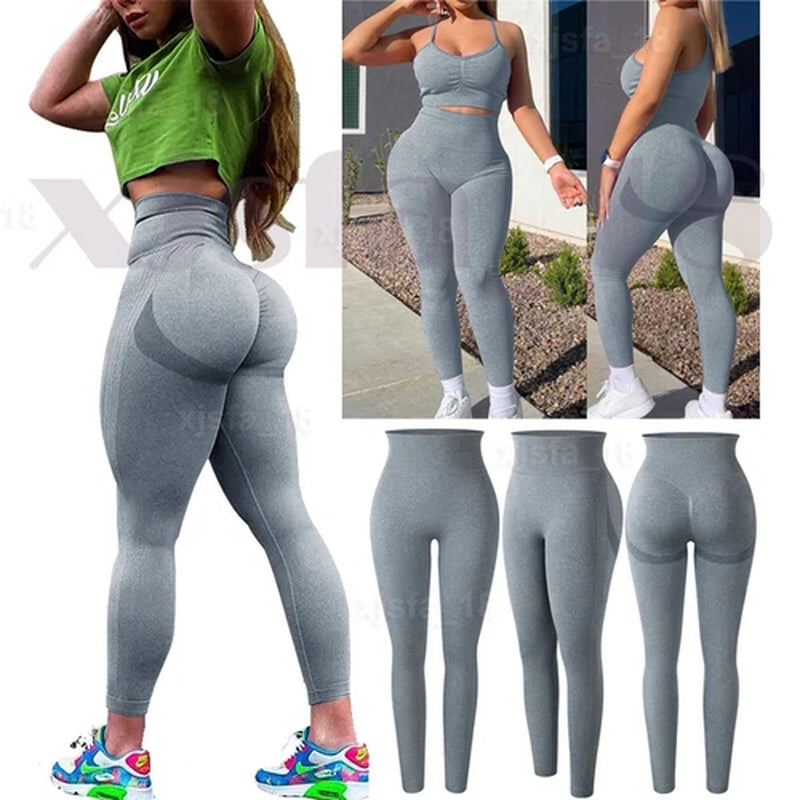 Hot Women Push up Anti-Cellulite Yoga Pants Ruched Workout Gym Tik Tok Leggings
