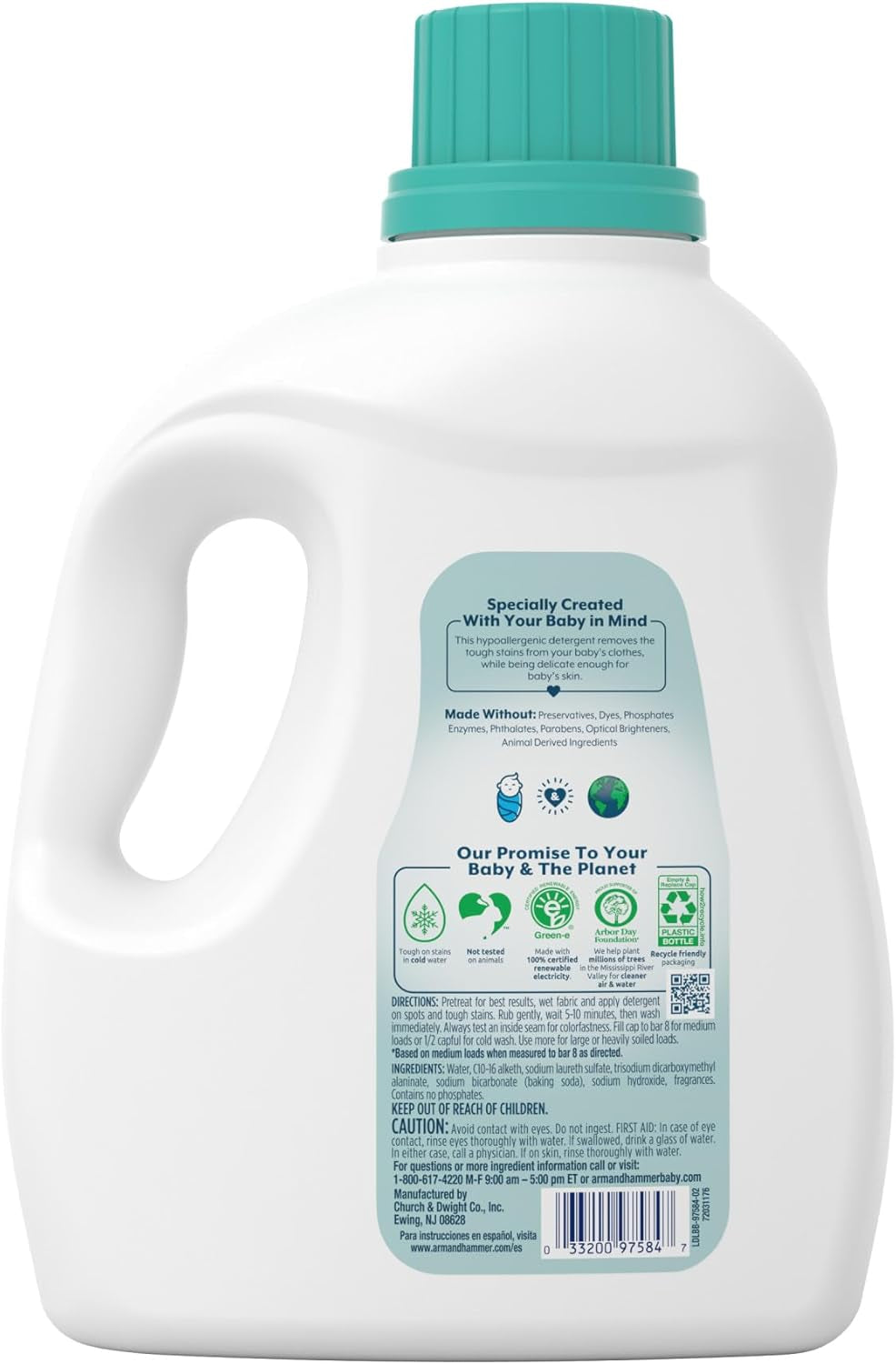 Baby, 77 Loads Hypoallergenic Liquid Laundry Detergent, 100.5 Fl Oz