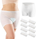 Mesh Underwear for Incontinence Pads, 8 Pack High Waist Hospital Mesh Postpartum Panties Breathable, Delivery Post Surgical Recovery C-Section Underwear for Women, White, Large