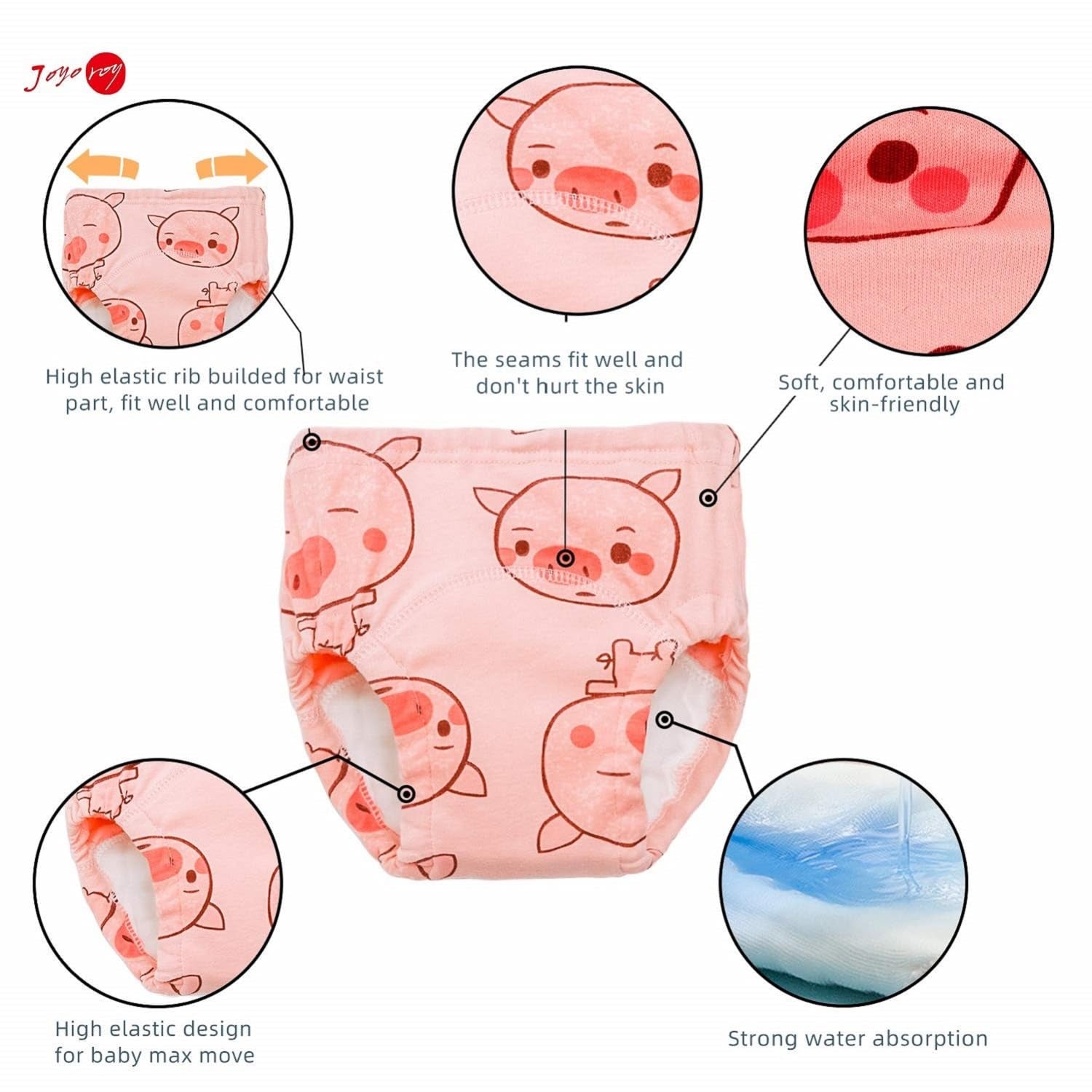 6Pcs Potty Training Underwear for Girls 100% Cotton Toddler Training Underwear 2T-3T Training Pants 2T-3T Girls Training Underwear Training Panties Absorbent Potty Training Pants
