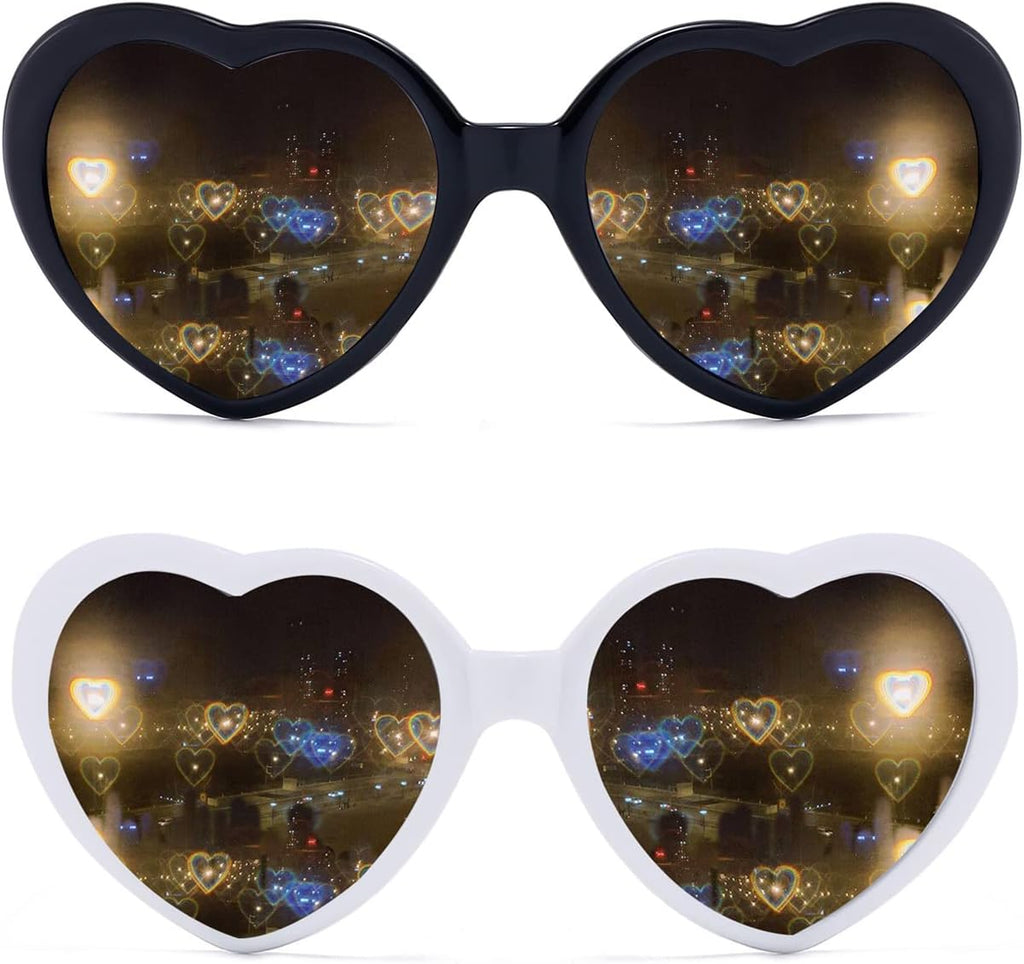 Heart Sunglasses Heart Refraction Glasses Heart Shaped Diffraction Rave Light Accessories