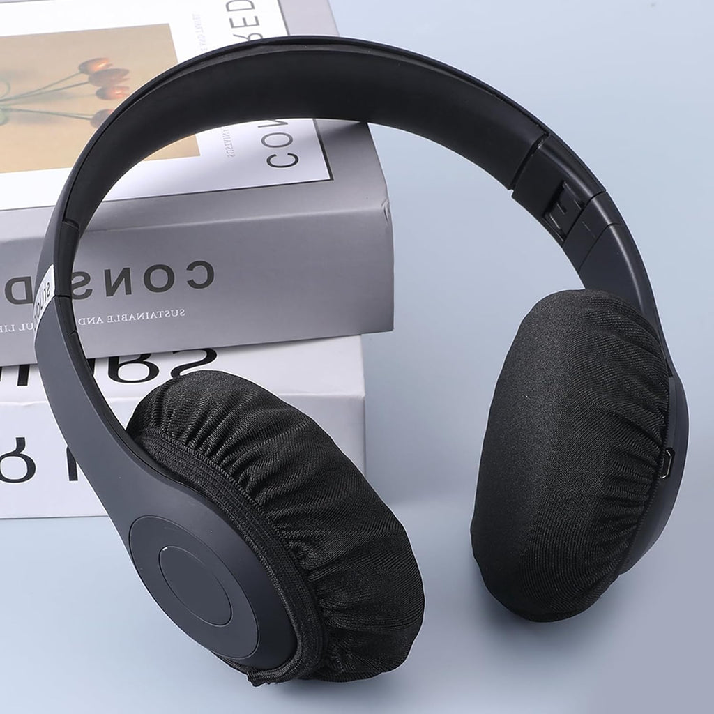 2 Pairs Headphone Covers, Washable Headphone Ear Covers Stretchable Headphone Covers for Ears Black Headset Ear Covers Earphone Covers Headphone Ear Covers Replacement