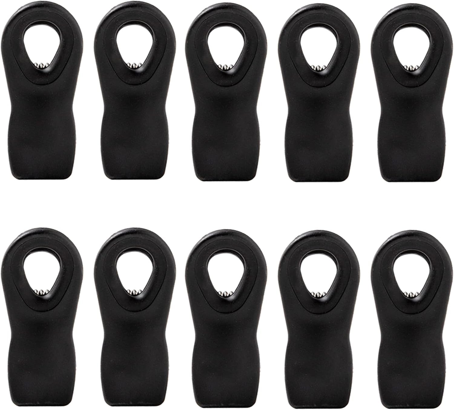 Chip Clips, Bag Clips, Magnetic Bread Food Package with Silicone Textured Mouth (10Pcs Black)