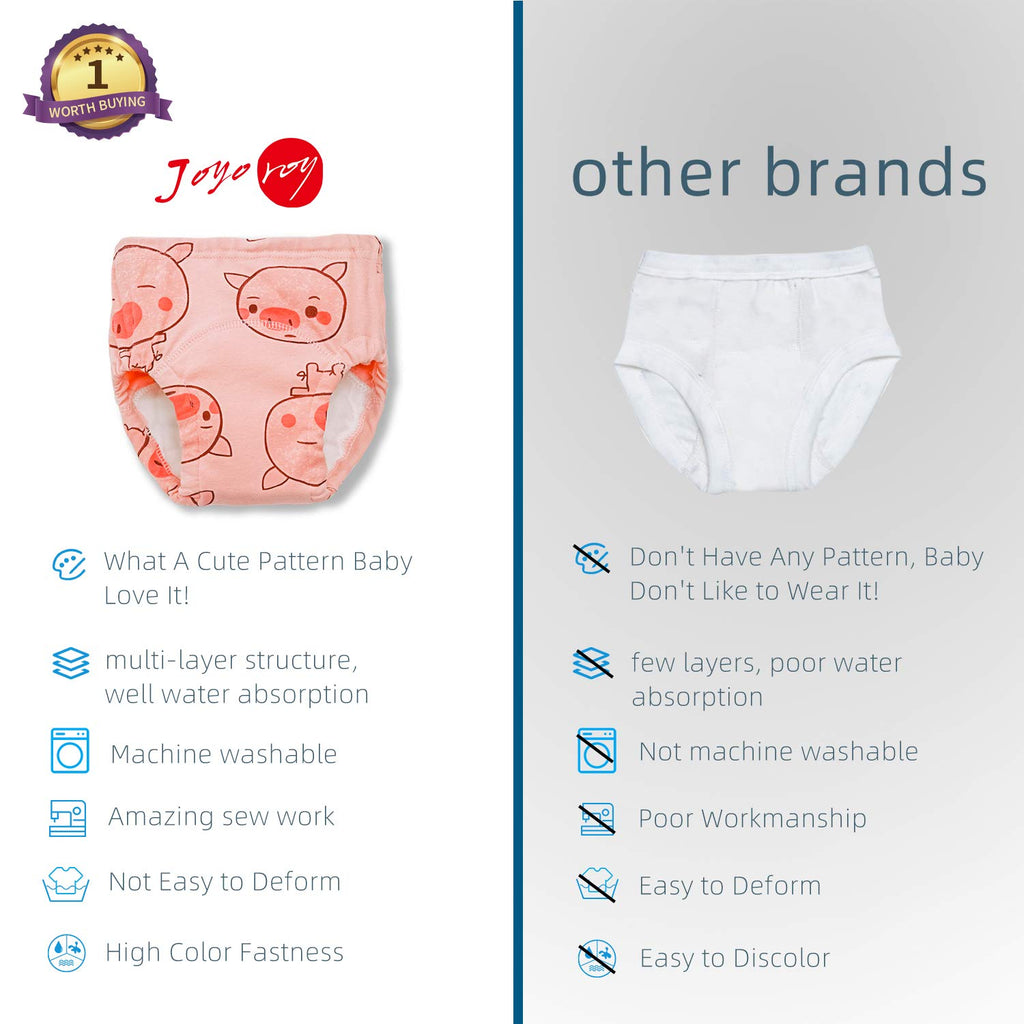 6Pcs Potty Training Underwear for Girls 100% Cotton Toddler Training Underwear 2T-3T Training Pants 2T-3T Girls Training Underwear Training Panties Absorbent Potty Training Pants