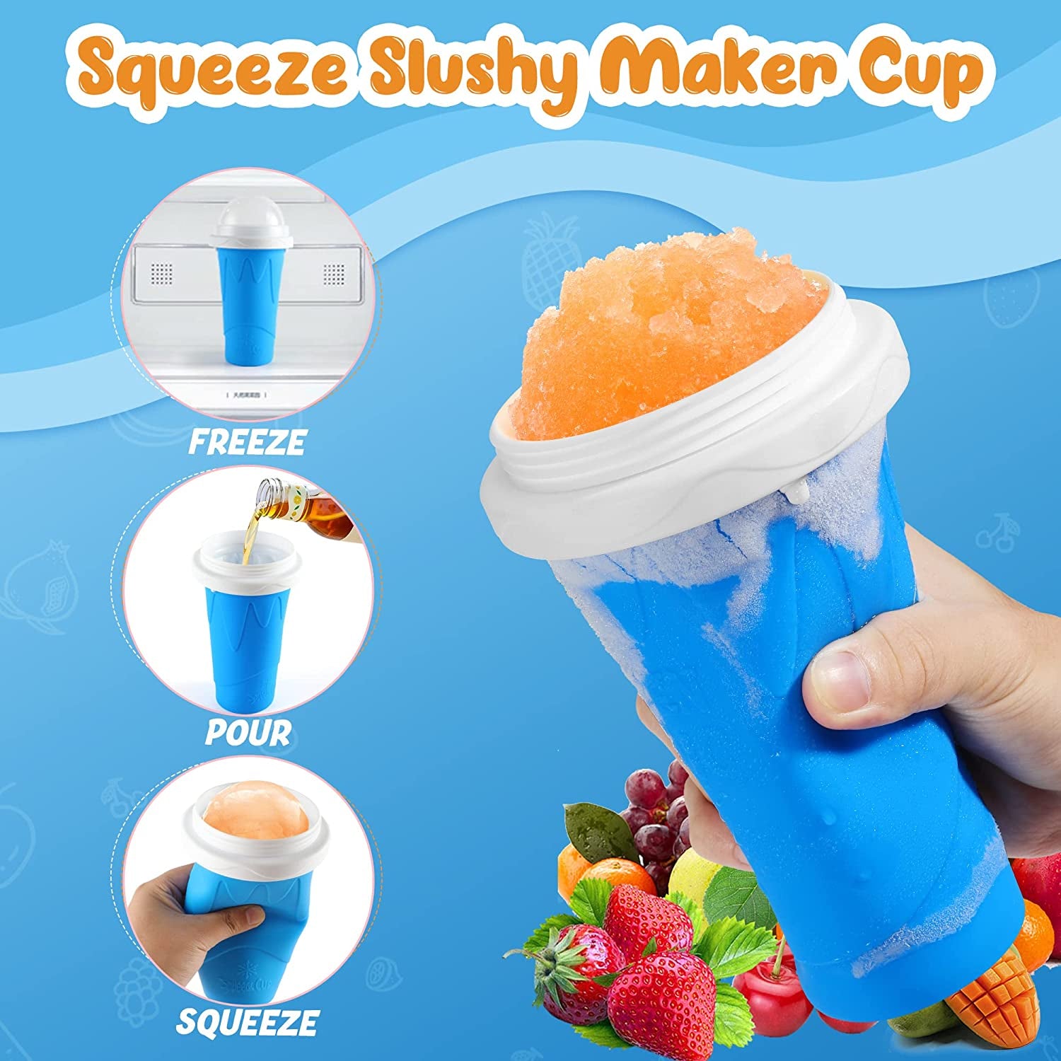 Slushie Maker Cup, TIK TOK Magic Quick Frozen Smoothies Cups, Cooling Cup, Slush