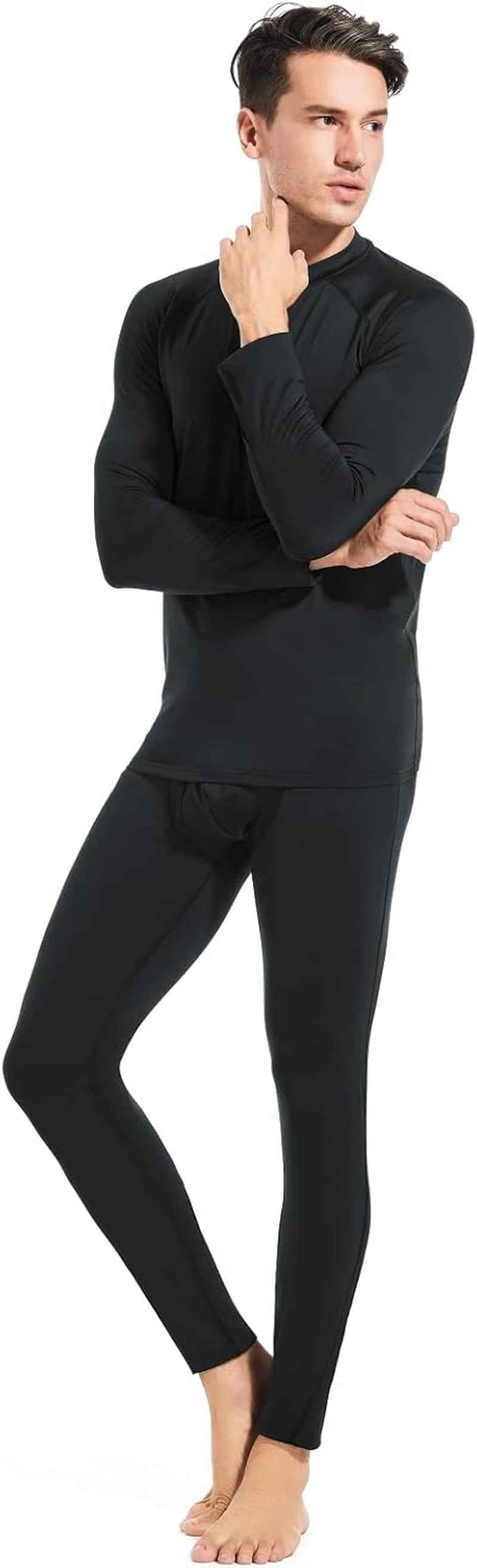 Thermal Underwear for Men Long Johns Fleece Lined Winter Warm Base Layer Set Bottom Top for Cold Weather