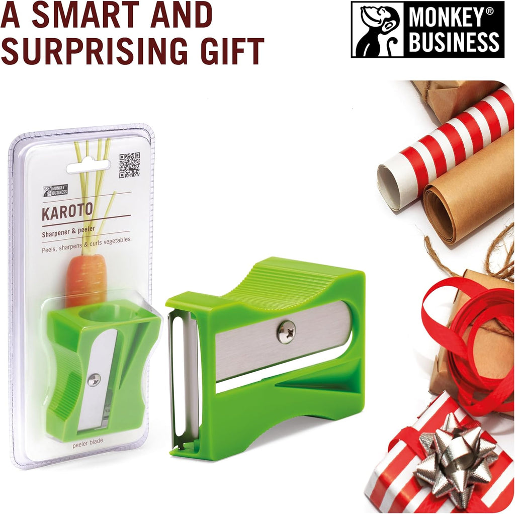 Karoto Carrot Sharpener | Vegetable Peeler | Veggie Peeler & Cucumber Peeler | Fun Kitchen Gadgets | from a Series of Unique Peelers for Kitchen | Fun Kitchen Stuff | by  (Green)