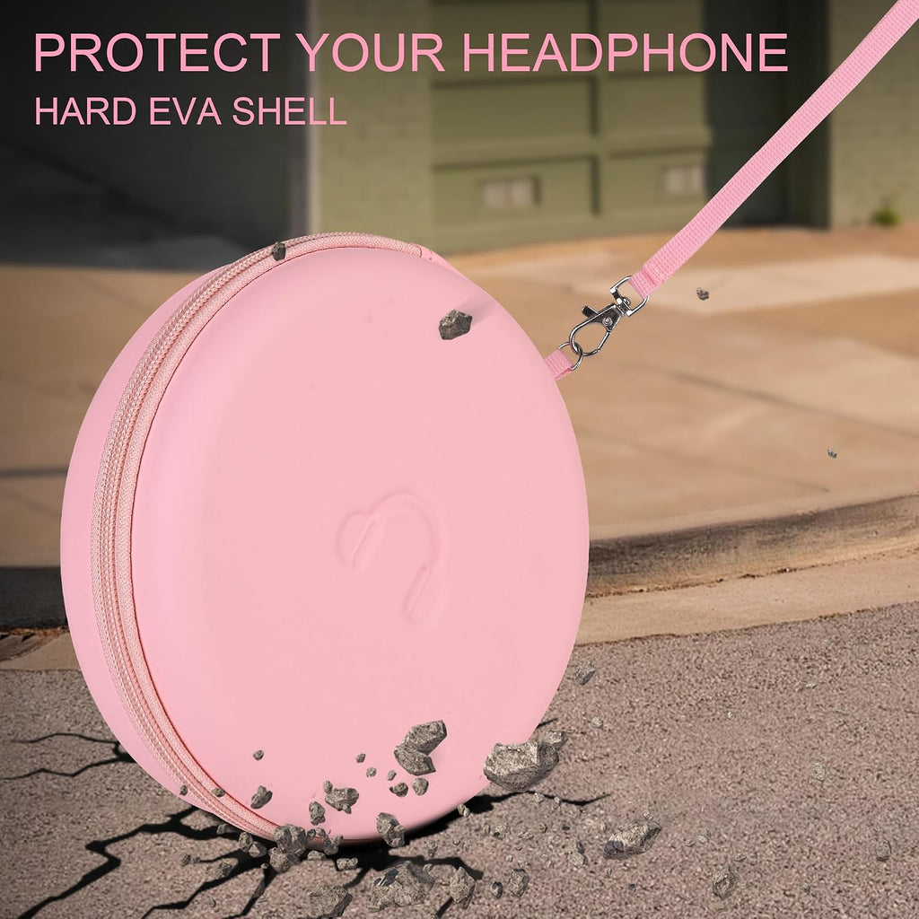 Headphone Case for JBL Tune 510BT 520BT, Hard Portable Headphone Carrying Case, over Ear Headphone Storage Protective Case(Pink)