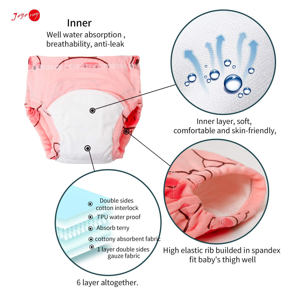 6Pcs Potty Training Underwear for Girls 100% Cotton Toddler Training Underwear 2T-3T Training Pants 2T-3T Girls Training Underwear Training Panties Absorbent Potty Training Pants